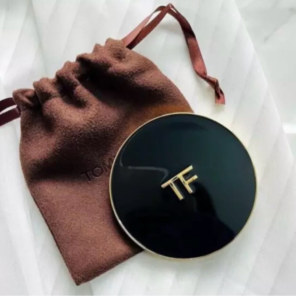 Tom Ford - Brown & Gold Dual-Sided Round Compact Mirror | W/Dustbag | New - Picture 2 of 8